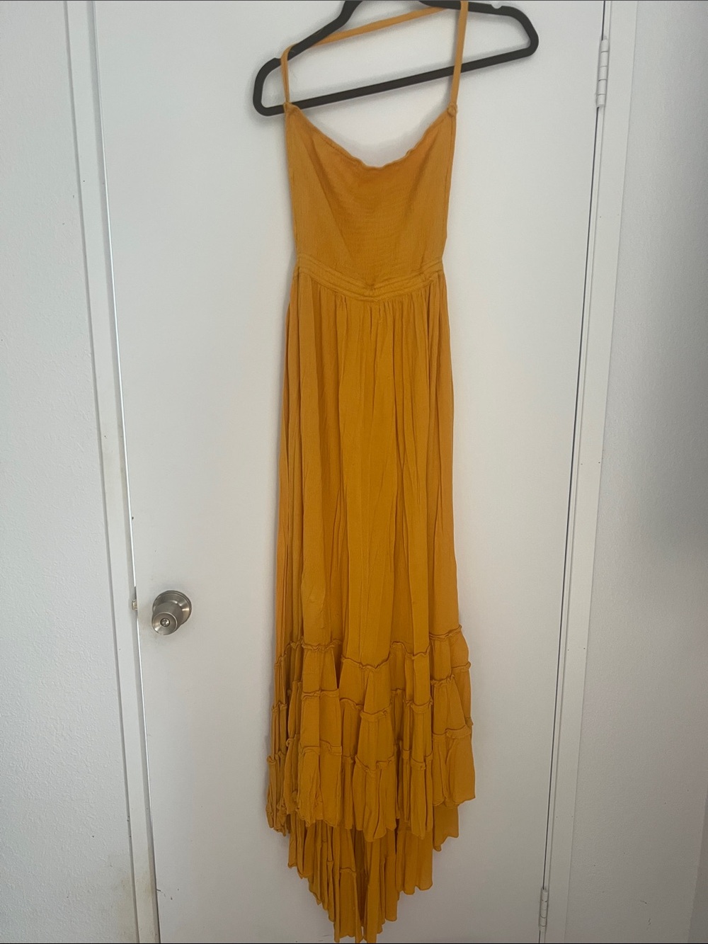 Mustard Yellow Spaghetti Strap Maxi Dress